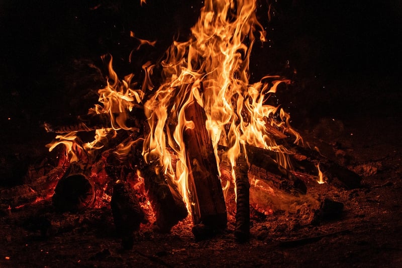 Campfire under the stars